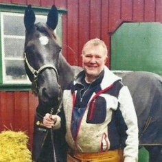 Bild på Kjell Reimertz och en häst